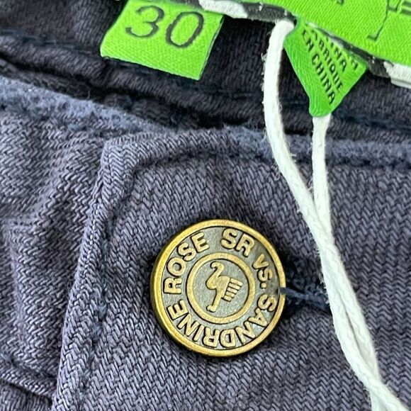 Sandrine Rose Free People Women's Navy French Worker Denim Jeans Size 30 - Picture 8 of 12